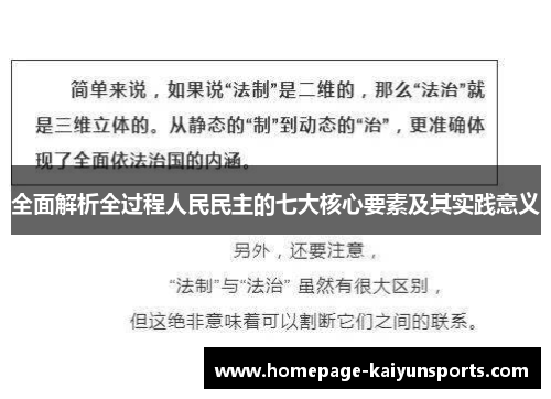 全面解析全过程人民民主的七大核心要素及其实践意义