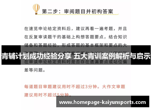 青辅计划成功经验分享 五大青训案例解析与启示